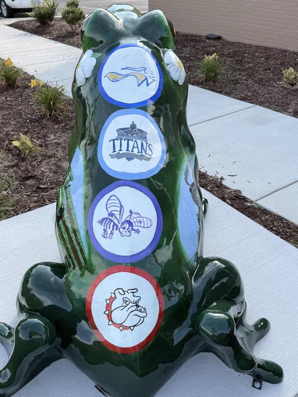 frog mascot back