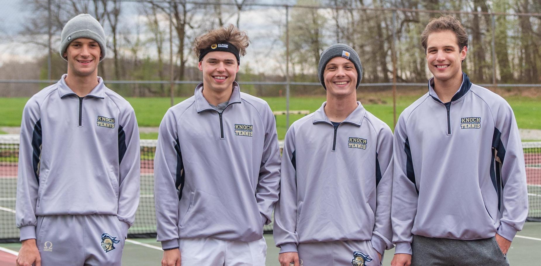 4 senior players in warm ups