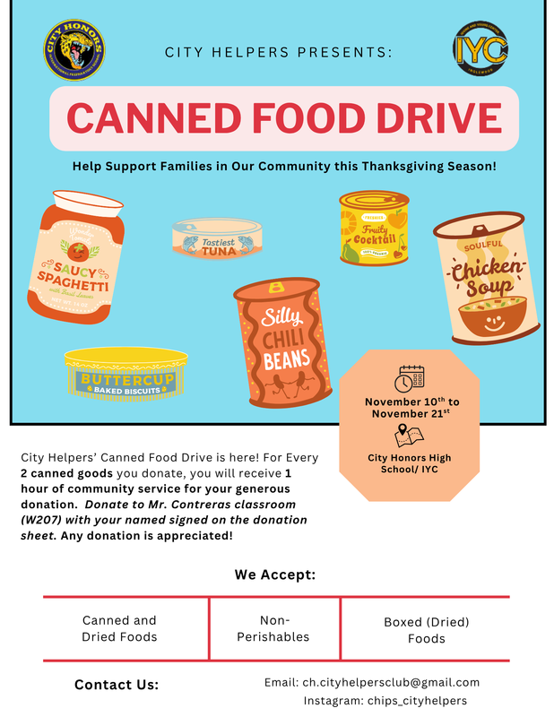 city helpers canned food drive