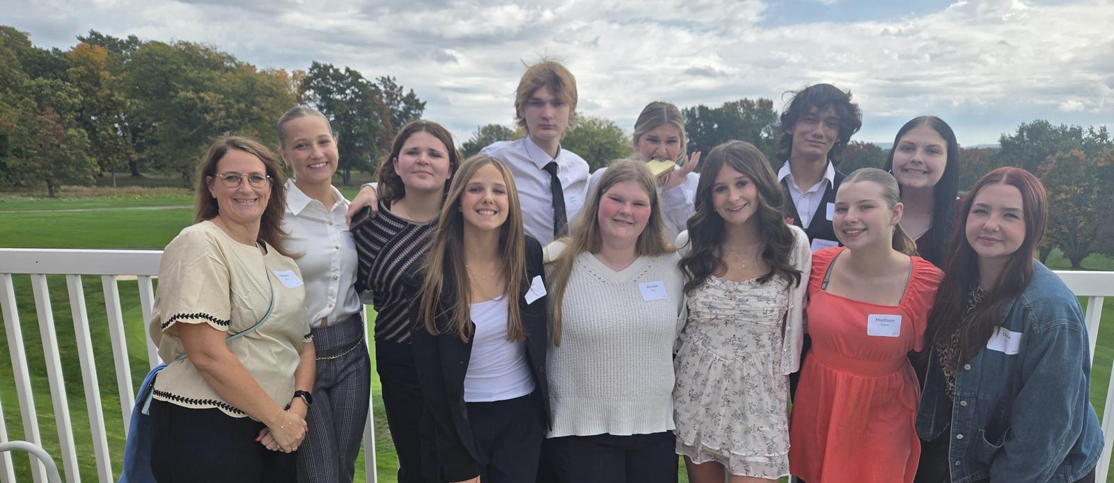 Athena luncheon. Mrs. Lee and her leadership class students.