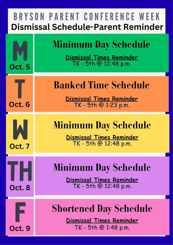 Parent Conference Week Dismissal Times