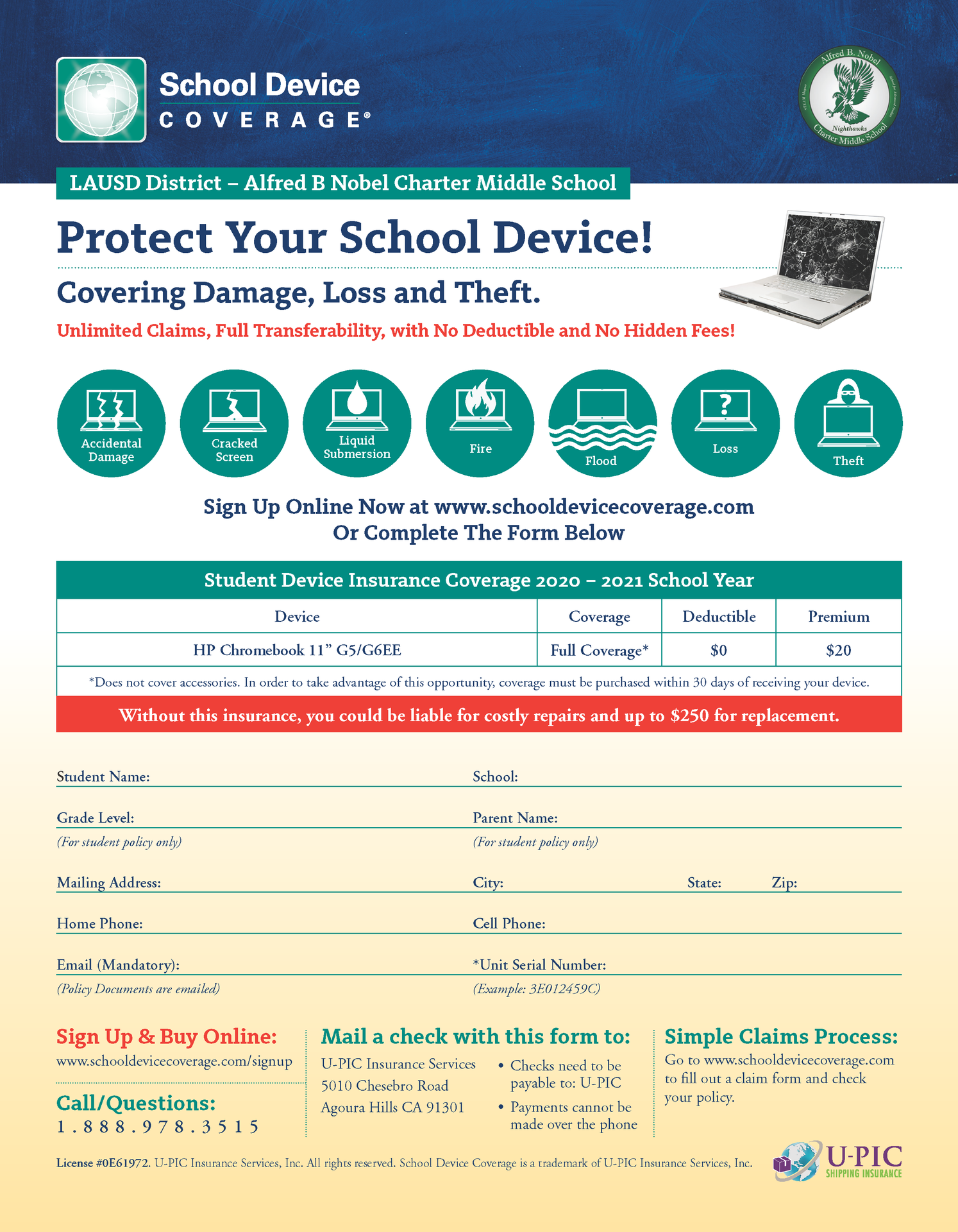 Chromebook Insurance Parents Nobel Middle School