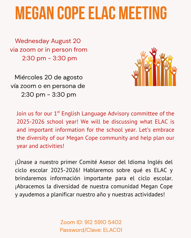 Bilingual ELAC flyer