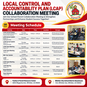 LCAP meeting dates this year.