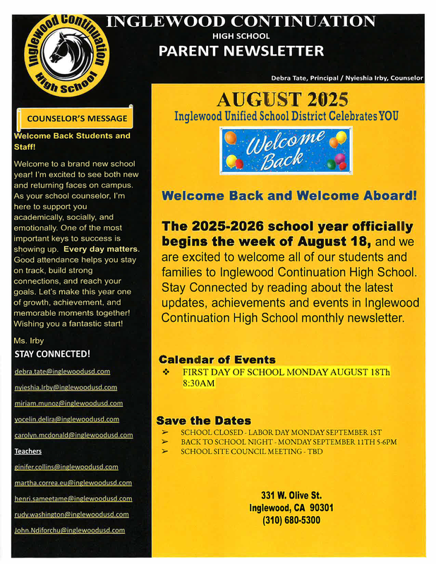 August Parent Newsletter Featured Photo