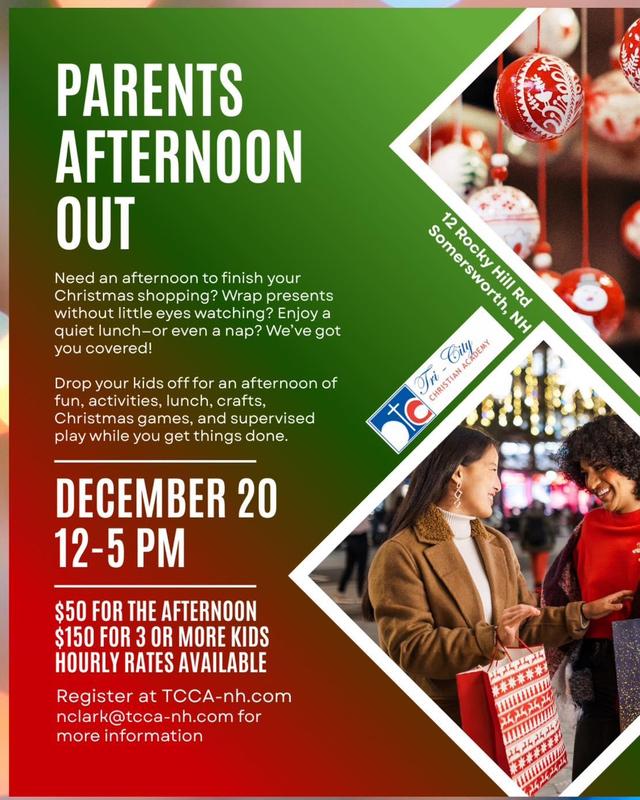 Parents' Afternoon Out - Saturday, December 20th