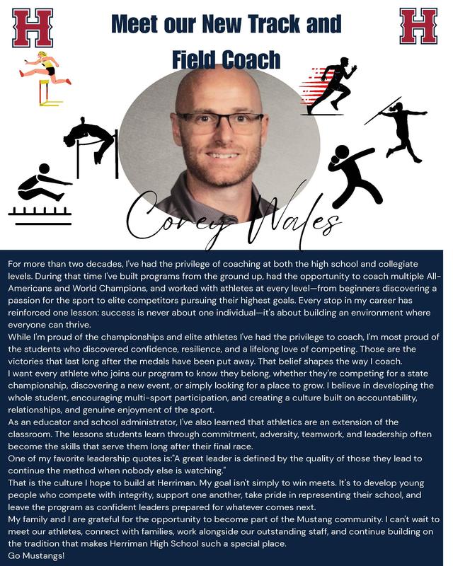 Corey Wales HHS's new Track &Field coach
