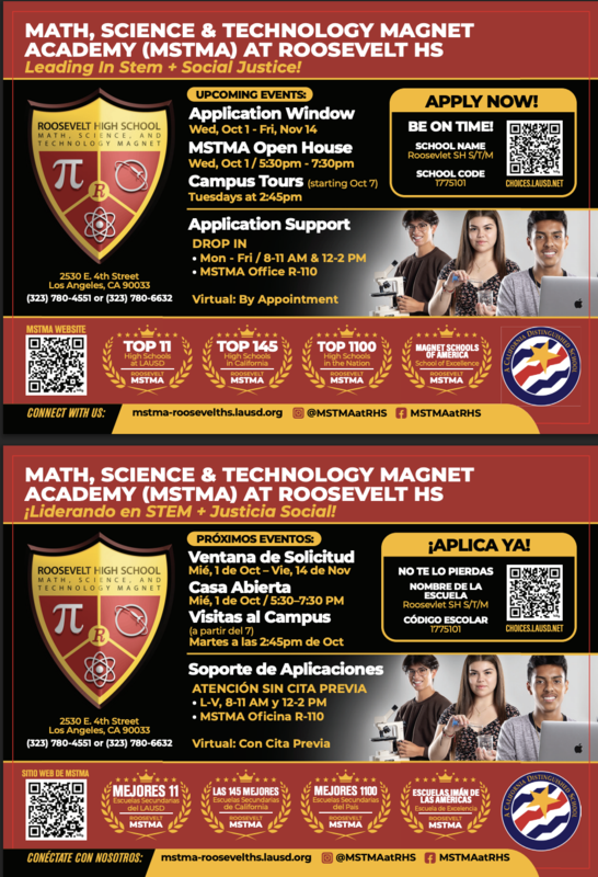 Information on Roosevelts MSTMA Open House