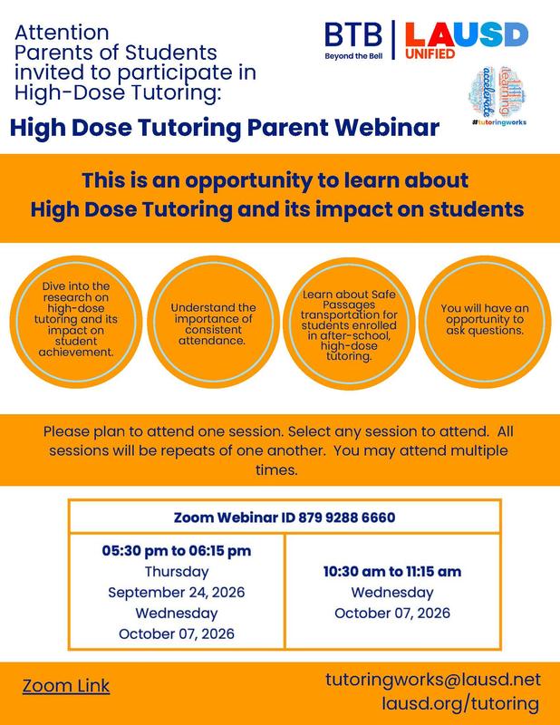 High Dose Tutoring Webinar