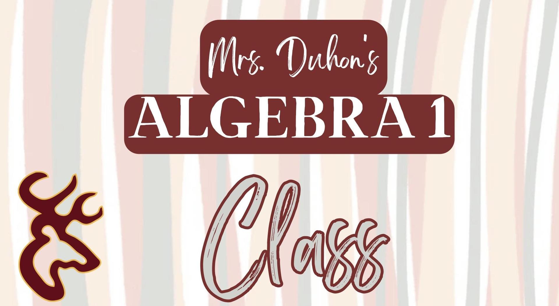 Mrs. Duhon’s Algebra 1 Class