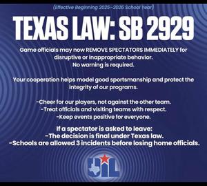 Texas Law: SB 2929 is in effect