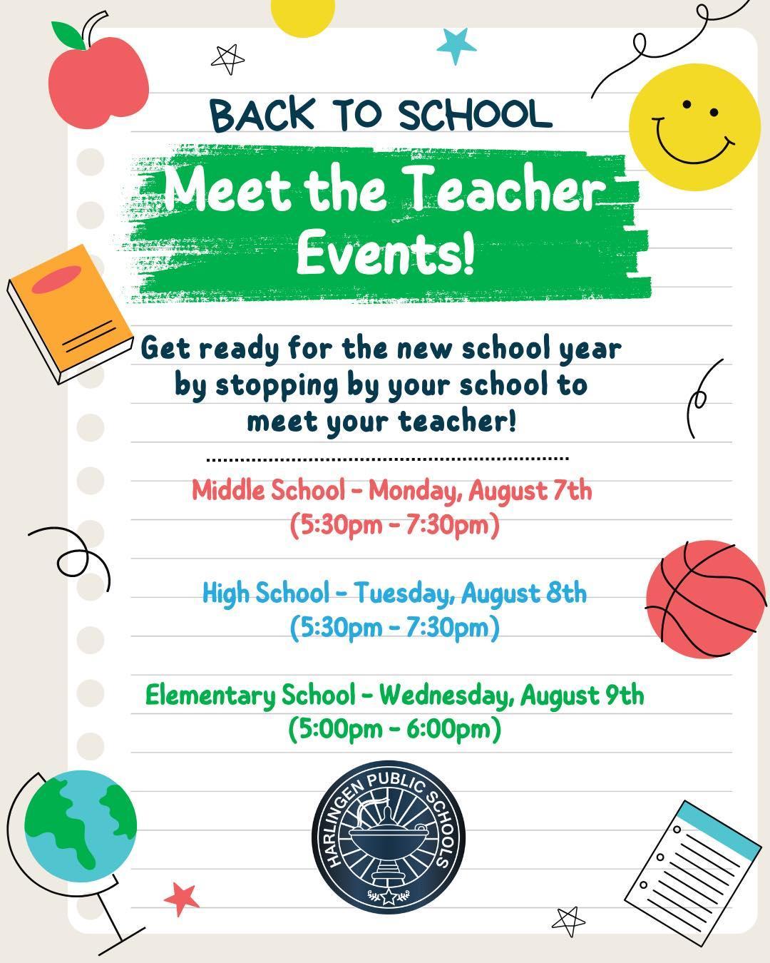 Meet the Teacher Events Harlingen School of Health Professions