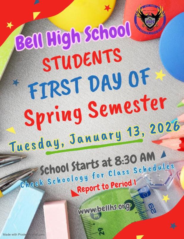 Students Spring Semester 2026 Starts Tuesday, January 13, 2026