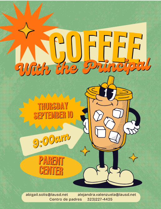 Flyer for Coffee with the Principal - English