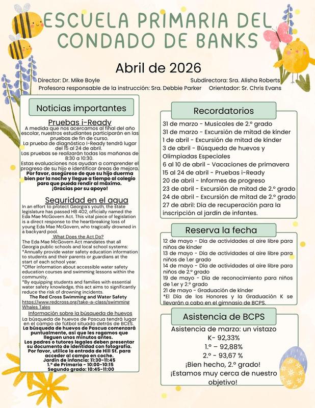 BCPS April Newsletter Spanish