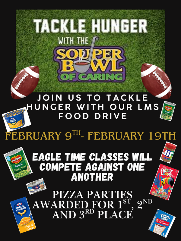 LMS souper bowl of caring food drive feb 9 - 19th