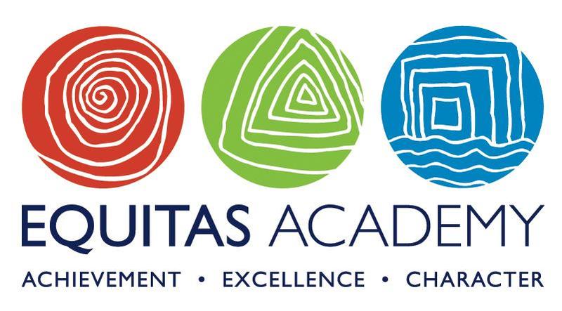 Equitas logo with red cricle, green circle and blue circle with shapes