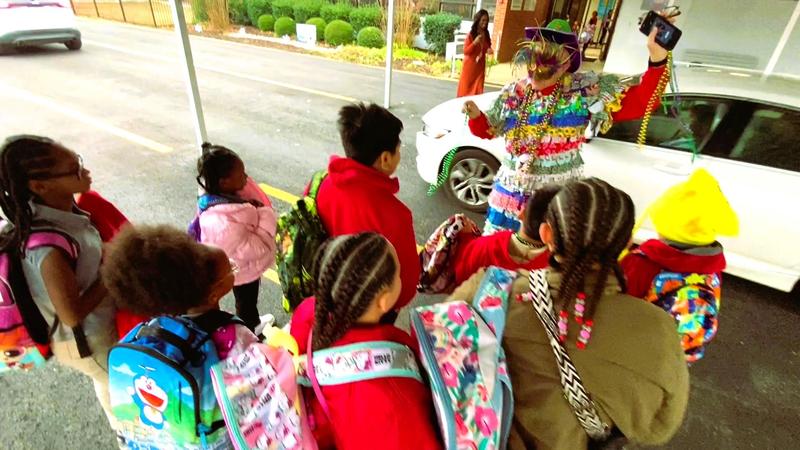 Northeast Elementary Mardi Gras Magic Chicken Run Greeter