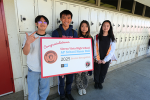 AP students pose for a group photo celebrating Sierra Vista High School’s AP School Honor Roll recognition, 2026.