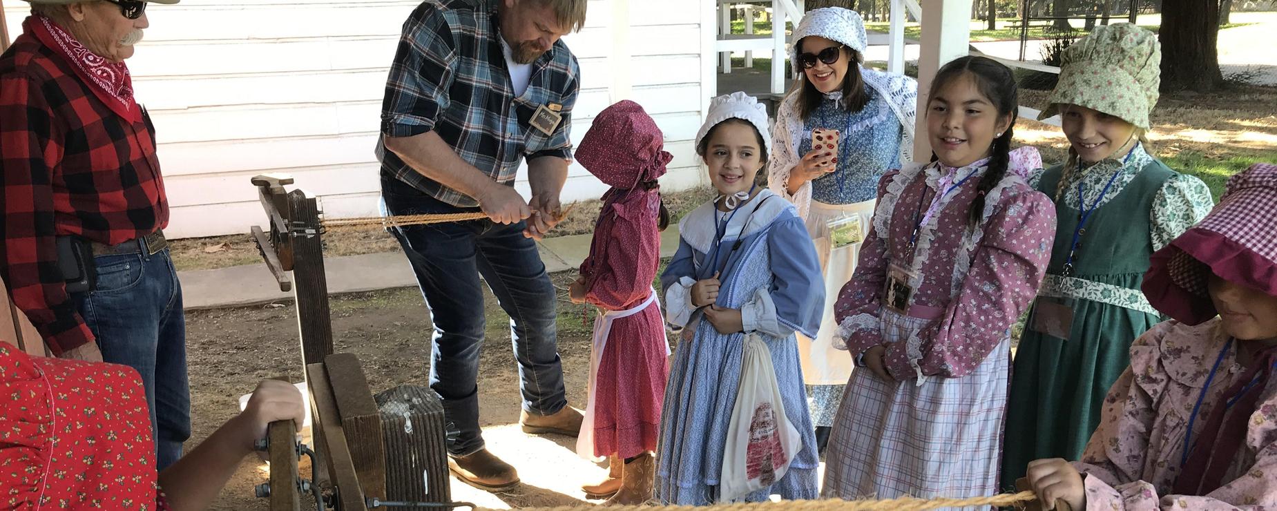 Rope making third graders Valley Days