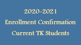 2020-2021 Enrollment Confirmation ~ Current Transitional Kindergarten Students Featured Photo
