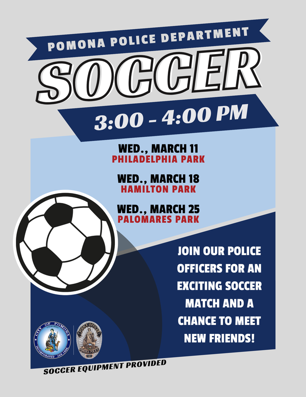 City of Pomona - Pomona Police Dept. soccer match with kids - image for web