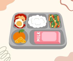 food on a school lunch tray