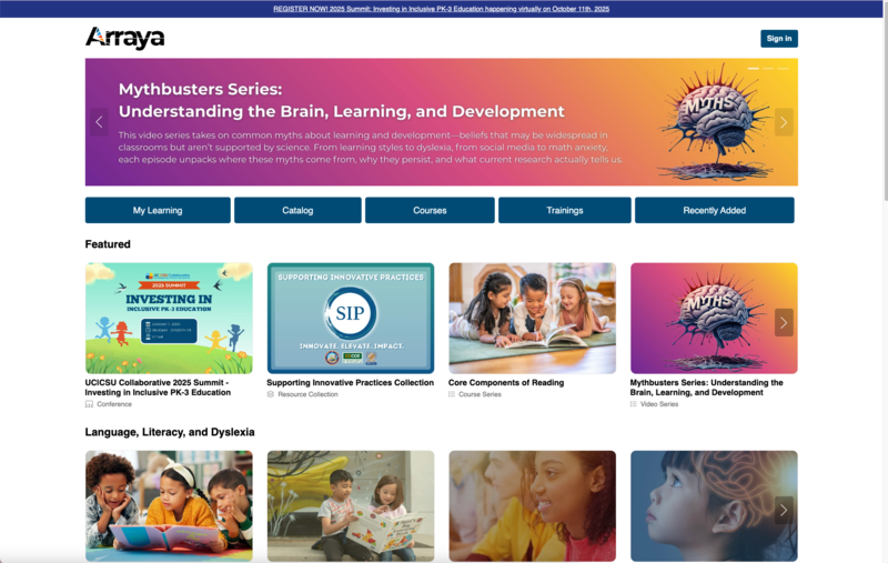 Array Website Screenshot