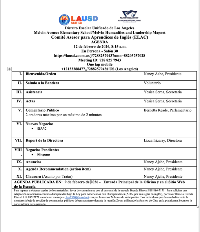 ELAC Meeting