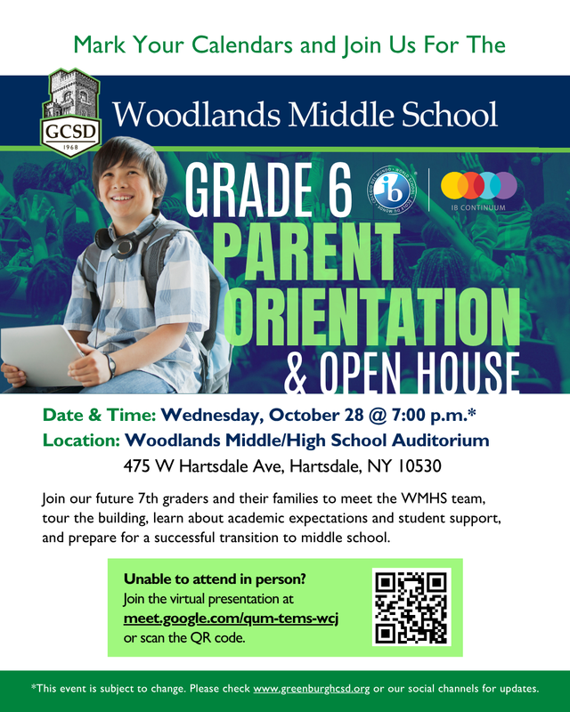 2026 WMS Rising 7th Graders Orientation Flyer ENGLISH
