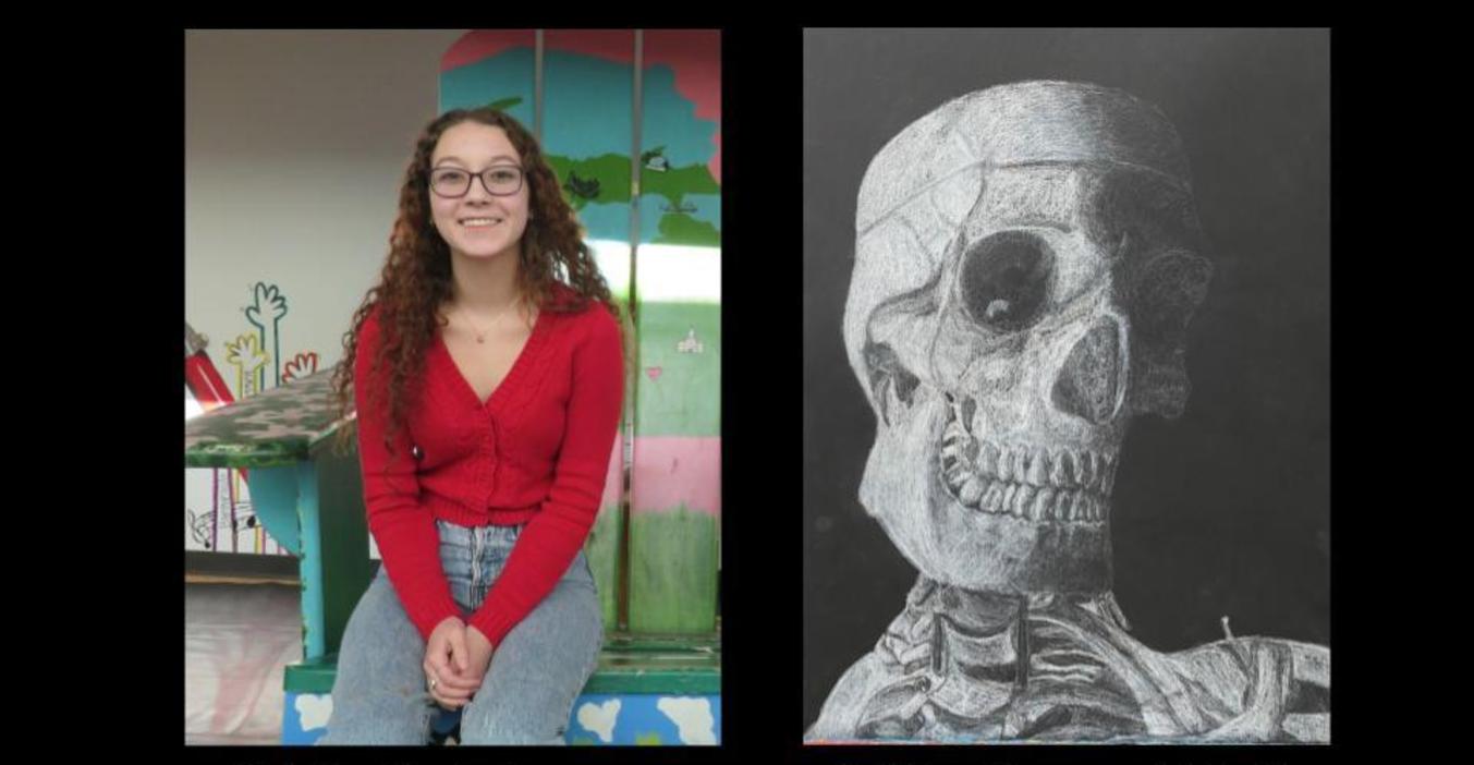 A TKHS art student's work is selected to be featured on banners in downtown.