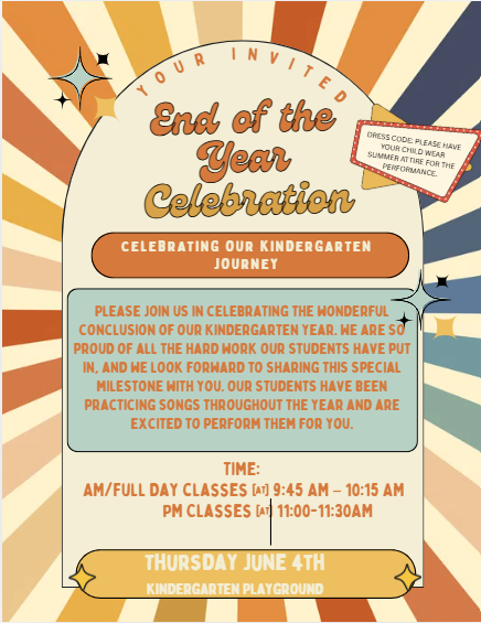 Kindergarten End of Year Celebration