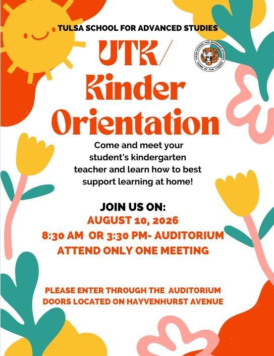 2026 TK/Kinder Orientation