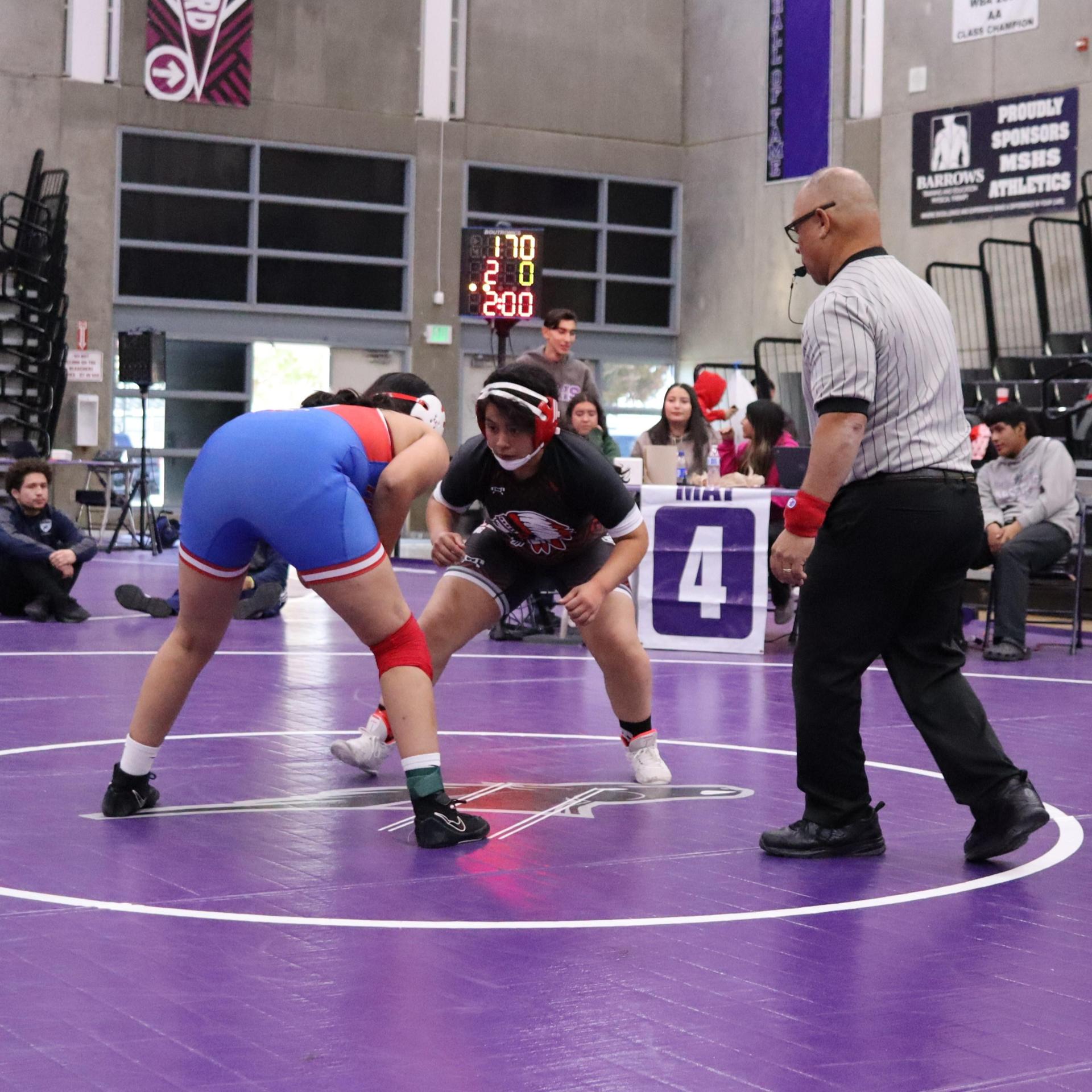 Girls wrestling at madera south