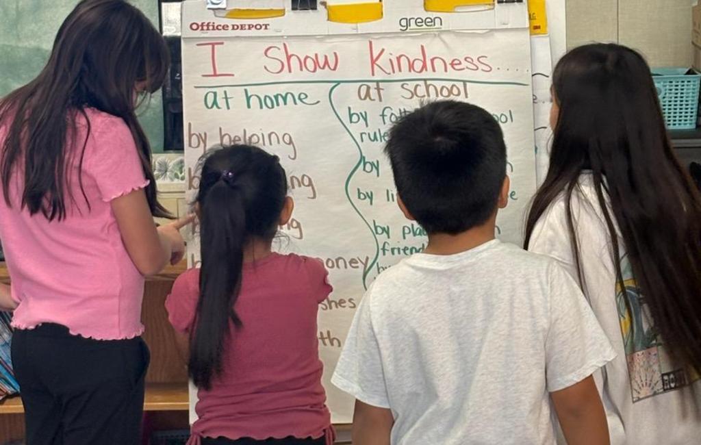 Students working on kindness