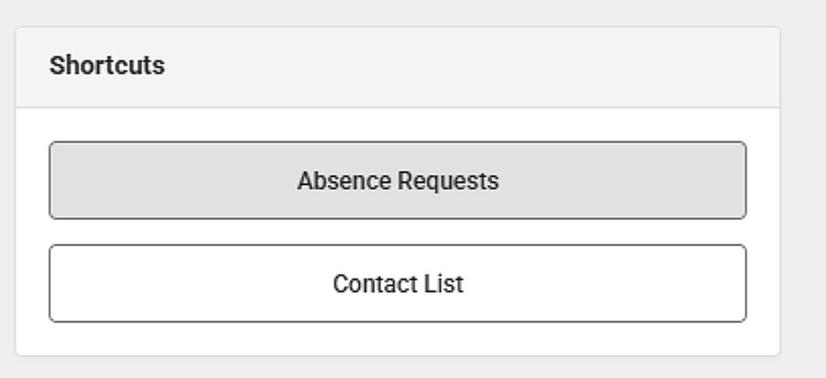 Infinite Campus App Screen with Absence Request Button