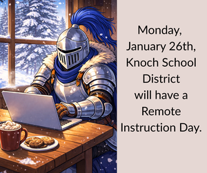 knight sitting by snowy window on chromebook