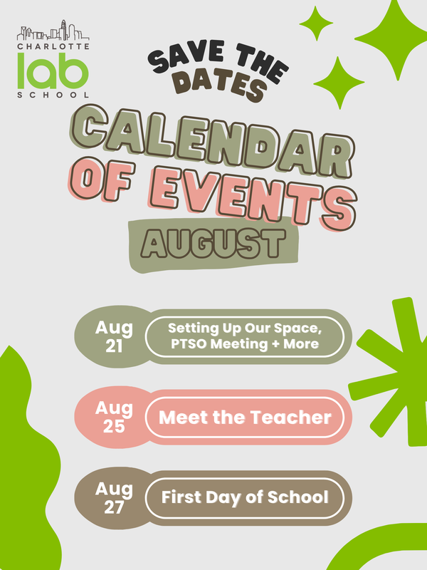 Graphic listing dates in August