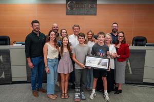 Dan Krueger and family at October Board of Trustees Meeting