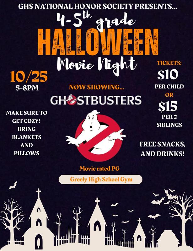 halloween movie night flyer