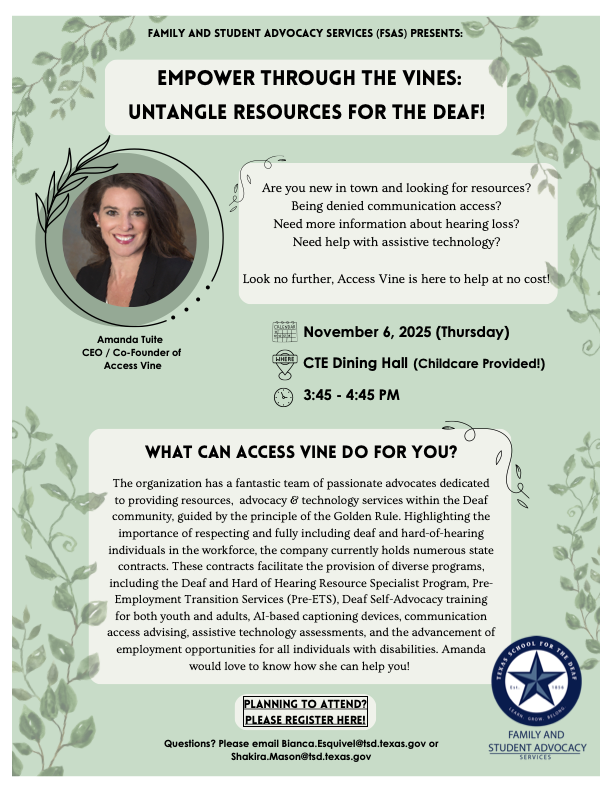 Empower through the Vines: Untangle Resources for the Deaf Workshop!
