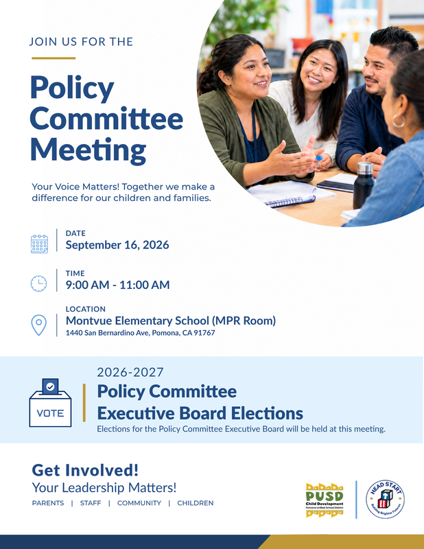 policy committee meeting flyer in english