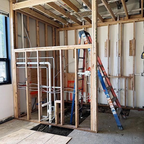 Plumbing for pre-K restroom