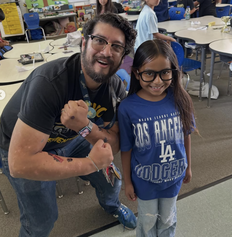 teacher and student in classroom