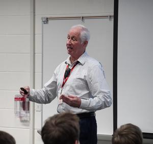 Author David Stricklen speaks to 6th graders at TKMS.
