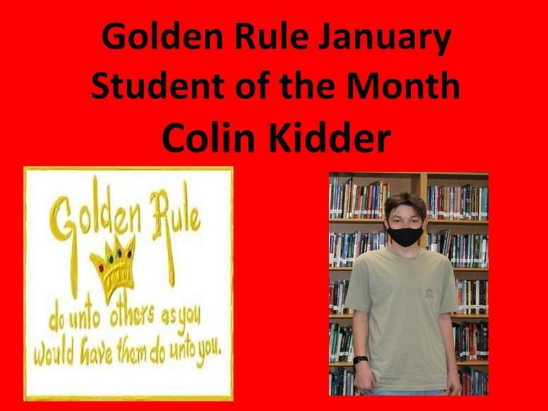 Colin Kidder January Golden Rule Student of the Month Featured Photo