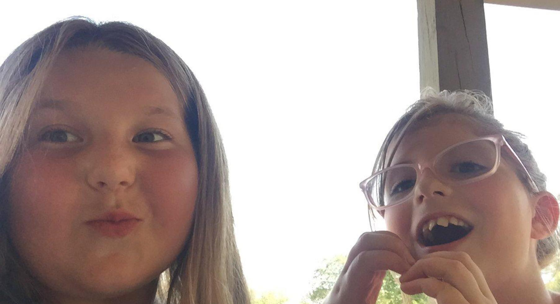 Closeup of two girls.