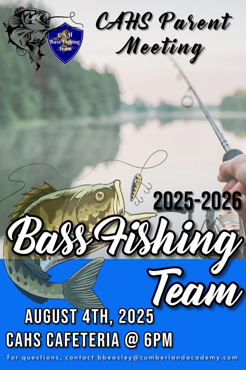 2025-2026 Bass Fishing Team Parent Info Night