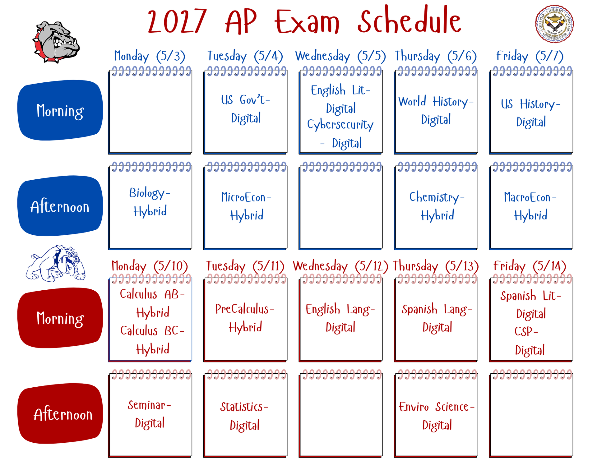 2027 AP Schedule
