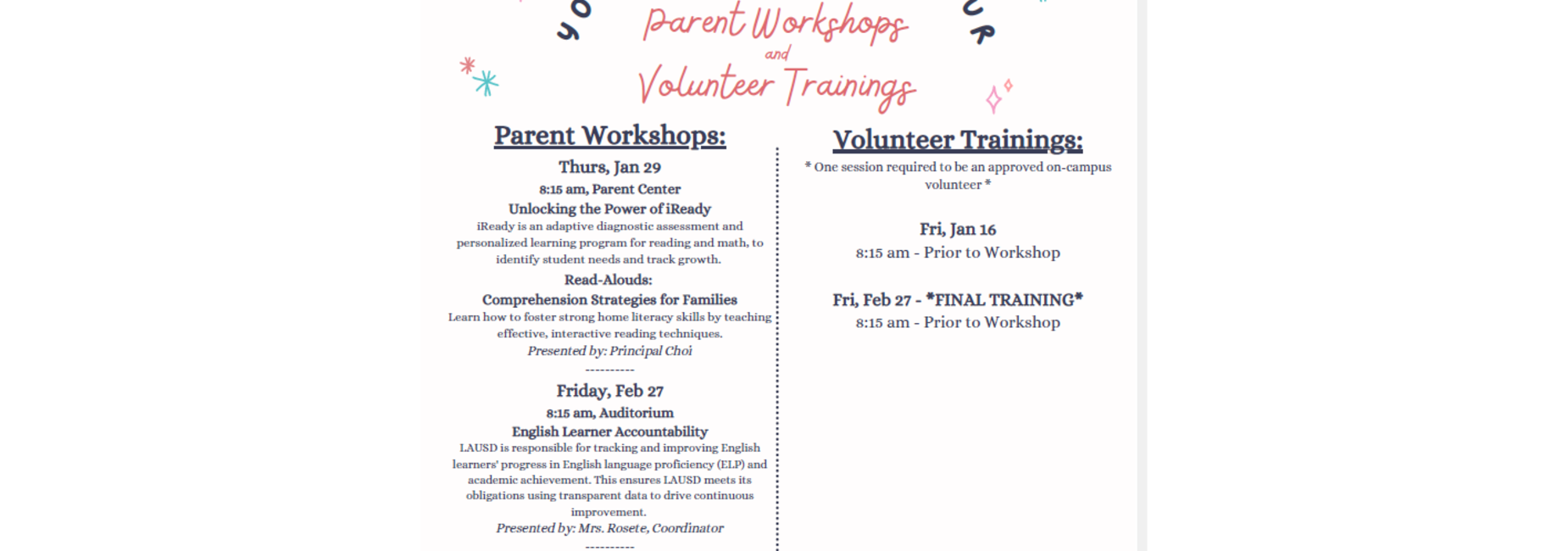 literacy workshop